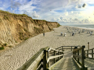 Sylt Blick von den Dünen zum Strand