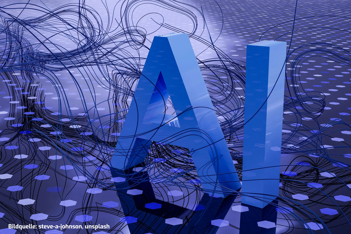 abstrakes Bild mit Buchstaben AI